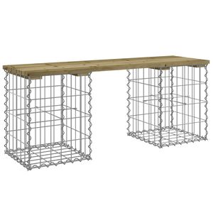 vidaXL Garden Bench Gabion Design 103x31x42 cm Impregnated Wood Pine