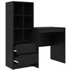 vidaXL Desk with Drawer 2 pcs Black Oak