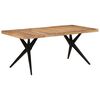 vidaXL Dining Table Black 180x90x77 cm Solid Wood Acacia
