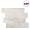 vidaXL Decorative Stickers 10 pcs Beige Marble 29.4 x 21.4 cm