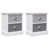 vidaXL Nightstands 2 pcs Grey 38x28x45 cm Paulownia Wood