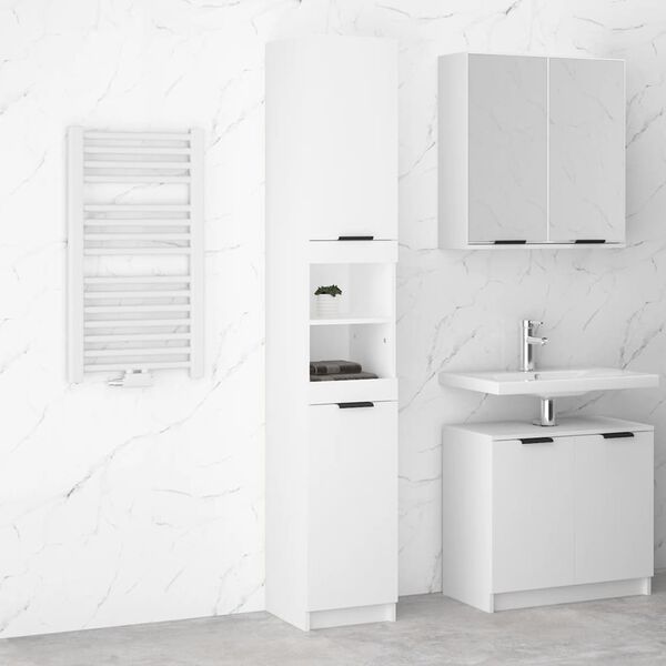 vidaXL Bathroom Cabinet White 32x34x188.5 cm Engineered Wood