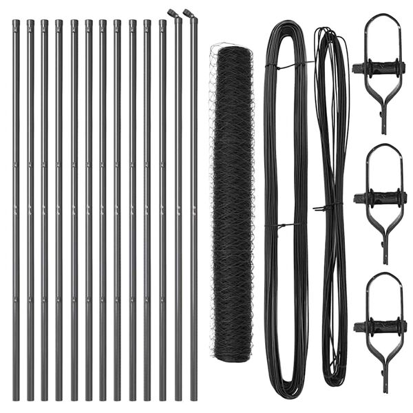 vidaXL Fence Post Grey 25 x 1.2 m (50 mm mesh) Steel