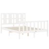 vidaXL Bed Frame without Mattress White Double Solid Wood Pine