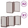 vidaXL Dog Gate with Door Foldable 12 Panels Brown 600 cm Poplar Wood