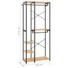 vidaXL Wardrobe Black and Oak 90x40x213 cm Metal and Engineered Wood