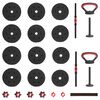 vidaXL 4-in-1 Dumbbell Barbell Kettlebell Set 20kg Black and Red