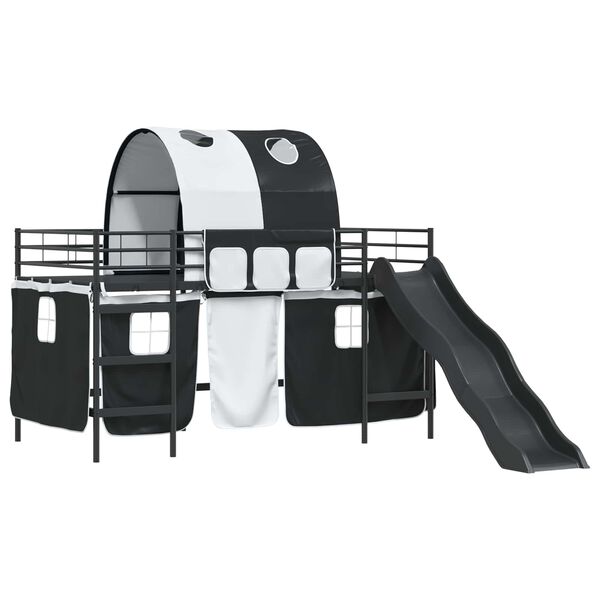 vidaXL Kids'Loft Bed Frame Black 90 x 200 cm Metal