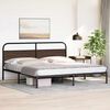 vidaXL Metal Bed Frame without Mattress Brown Oak 193x203 cm
