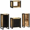 vidaXL Bathroom Furniture Set with Door 4 pcs Brown Solid Reclaim Wood