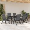 vidaXL Garden Dining Set Height-Adjustable 7 pcs Grey Poly rattan