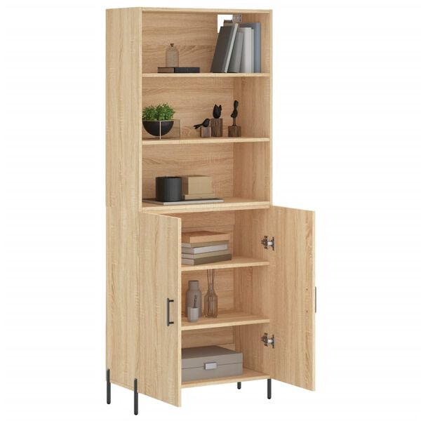 vidaXL Highboard Sonoma Oak 69.5x34x180 cm Engineered Wood
