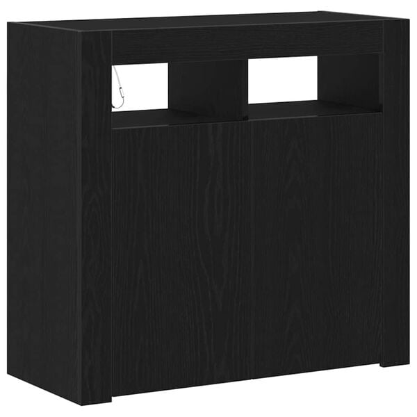 vidaXL Sideboard Black Oak 80 x 35 x 75 cm Engineered Wood