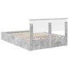 vidaXL Bed Frame with Shelf Concrete Grey 160 x 200 cm Engineered Wood