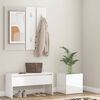 vidaXL Hallway Furniture Set High Gloss White Engineered Wood