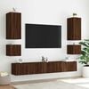 vidaXL TV Wall Cabinet with LED Lights Brown Oak 40.5x35x40 cm
