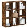 vidaXL Bookcase Smoked Oak 102x32x102 cm Engineered Wood
