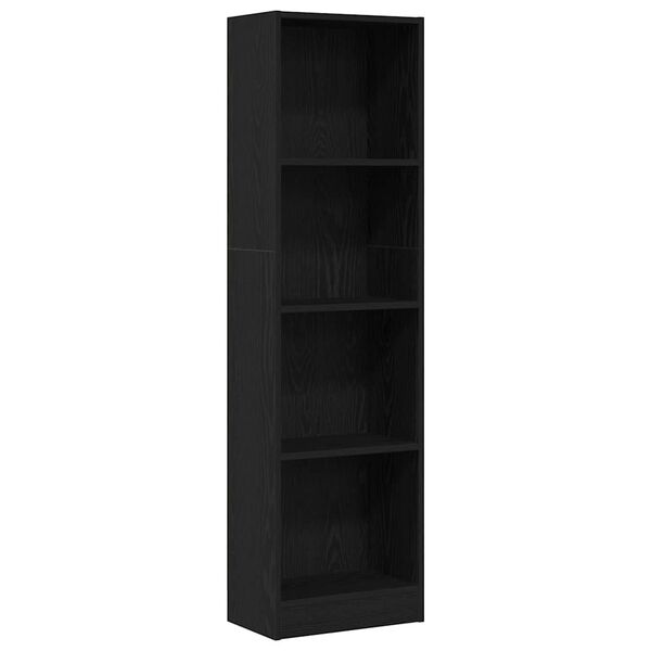 vidaXL Bookcase Black Oak 40x24x143 cm Engineered Wood