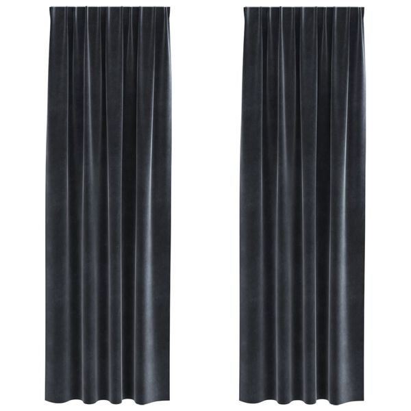 vidaXL Blackout Curtains 2 pcs Dark Grey 140 x 245 cm Velvet