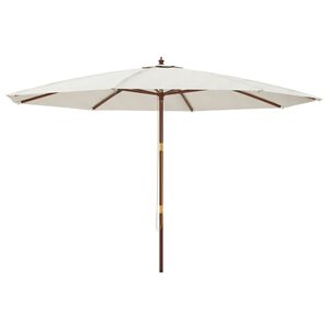 vidaXL Garden Parasol with Wooden Pole Sand 400x273 cm