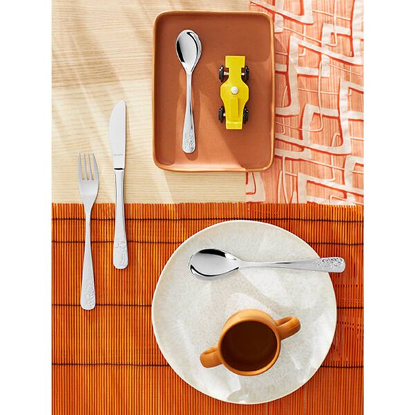 Amefa 4-Piece Children Cutlery Set Forest friends High-gloss Silver