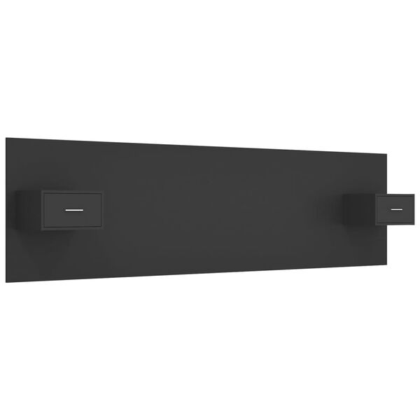 vidaXL Bed Headboard with Cabinets Black Engineered Wood