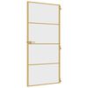 vidaXL Interior Door Slim Golden 93x201.5 cm Tempered Glass and Aluminium