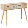 vidaXL Console Table with 4 Drawers 110x30x75 cm Solid Pinewood
