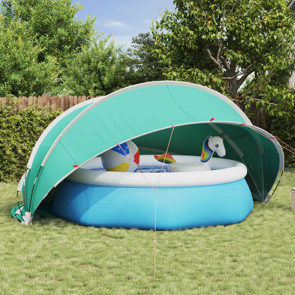 vidaXL Pool Dome Folding Manual Blue 472 x 460 x 229 cm