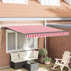 vidaXL Retractable Awning Manual Red and White 350 x 250 cm