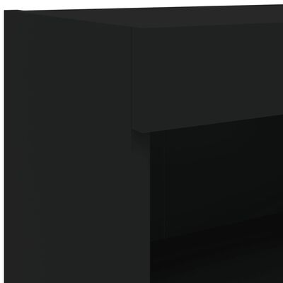 vidaXL 6 Piece TV Wall Units with LED Black Engineered Wood