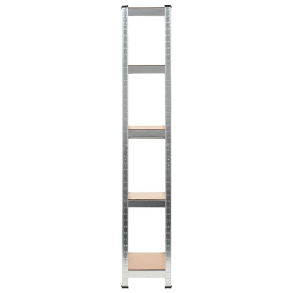 vidaXL Storage Shelf Silver 75x30x172 cm Steel and MDF