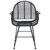 vidaXL Dining Chair 2 pcs Black 57 x 54.5 x 85 cm Rattan and Iron