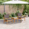 vidaXL Garden Chair with Cushion 2 pcs Brown Solid Acacia wood