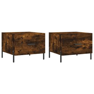 vidaXL Coffee Tables 2 pcs Smoked Oak 50x50x40 cm Engineered Wood