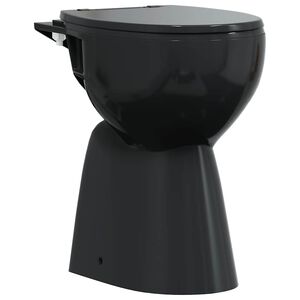vidaXL Rimless Toilet 7 cm Extra Height Soft Close Ceramic Black