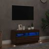 vidaXL TV Cabinet with LED Lights Brown Oak 80x35x40 cm