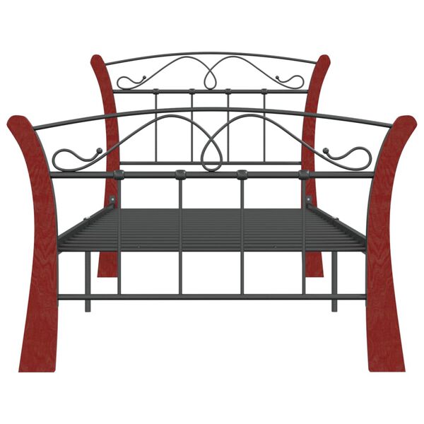 vidaXL Bed Frame without Mattress Black Metal 90x200 cm