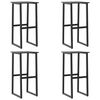 vidaXL Bar Stools 4 pcs Black 38x38x80 cm Powder-coated Steel
