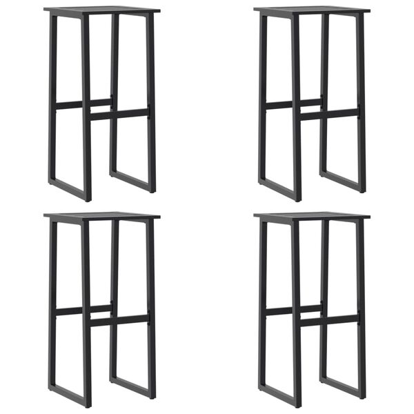 vidaXL Bar Stools 4 pcs Black 38x38x80 cm Powder-coated Steel