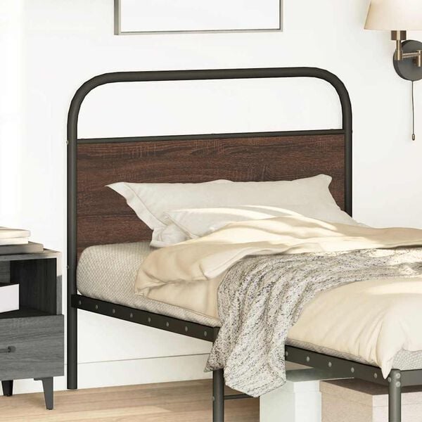 vidaXL Replace Headboard Brown Oak 90 cm Steel and Engineered Wood