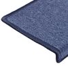 vidaXL Stair Mats 15 pcs 65x21x4 cm Blue Rectangular Edge
