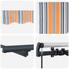 vidaXL Retractable Awning Manual Multicolour 350 x 200 cm Fabric