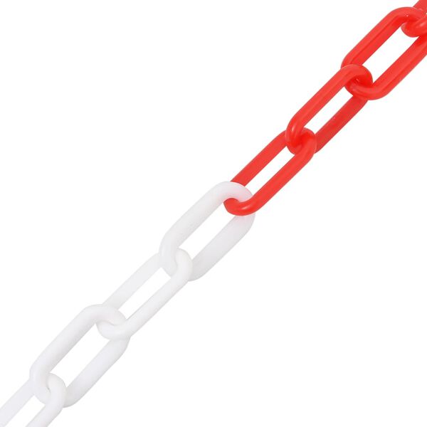 vidaXL Warning Chain Red and White 100 m &Oslash;4 mm Plastic