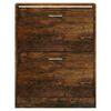vidaXL Shoe Cabinet Smoked Oak 63x24x81 cm Engineered Wood