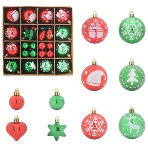 vidaXL Christmas Bauble Set 40 pcs Red and Green &Oslash; 6 cm Plastic LEDs