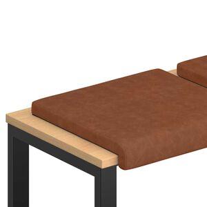 vidaXL Bench Cushion 2 pcs Faux Leather Brown Depth 35 cm