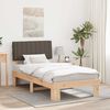 vidaXL Bed Frame with Upholstered Headboard Taupe 100 x 200 cm