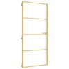 vidaXL Interior Door Slim Golden 93x201.5 cm Tempered Glass&Aluminium
