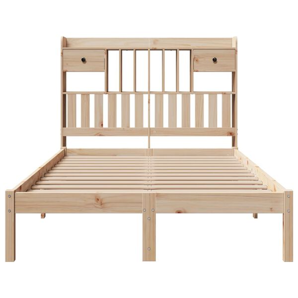 vidaXL Bookcase Bed without Mattress 135x190 cm Double Solid Wood Pine